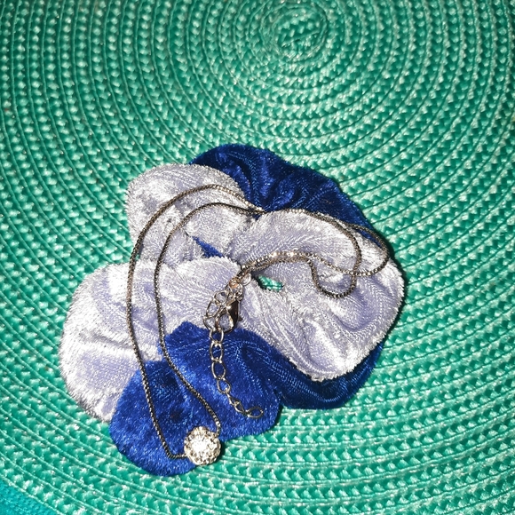 Sterling Silver Chain W/Crystal Ball Pendant - Picture 5 of 10